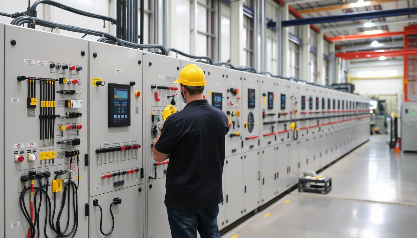 Automated production line with interconnected stations